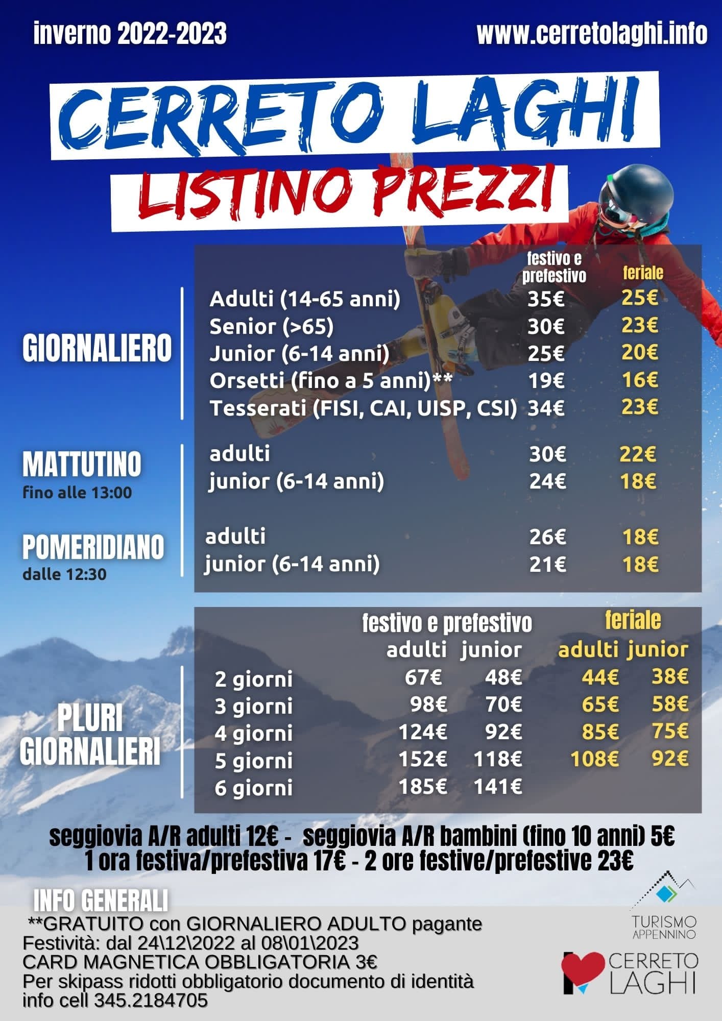 Listino Prezzi Skipass 2022 / 2023